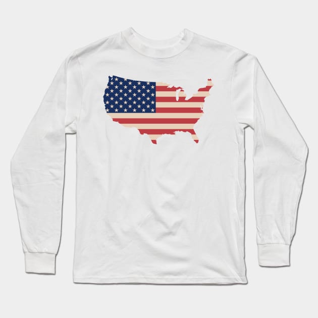 America Patriotic Flag Long Sleeve T-Shirt by ALLAMDZ